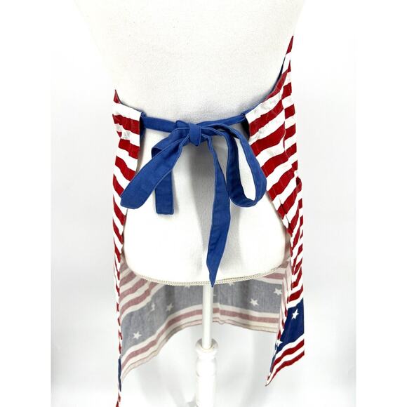 Vintage Kitchen Apron Patriotic Full Length Flag Print - Picture 2 of 4